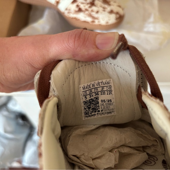 adidas Samba LT Cow-Print Sneakers in White and Brown - Picture 6 of 8